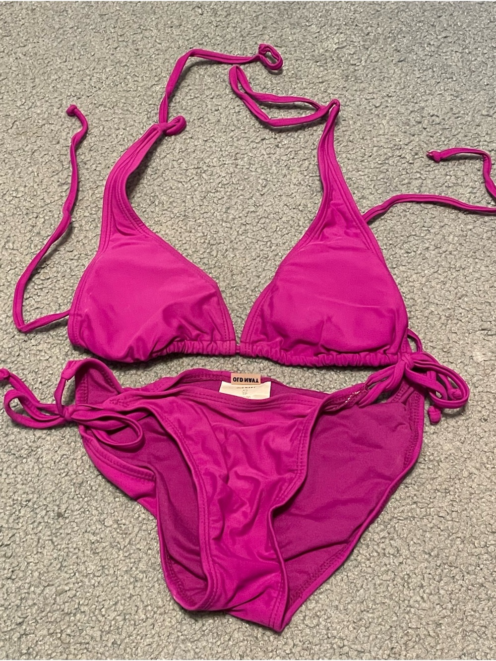 Old Navy Bright Fuchsia Triangle Bikini Set